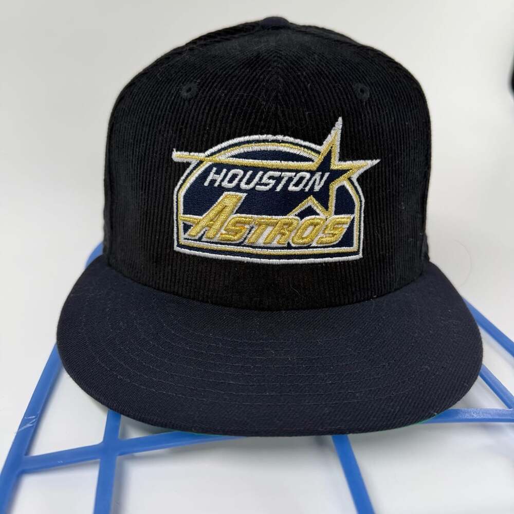 New Era Houston Astros Size 7 3/8 Black Corduroy Hat